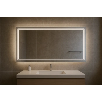 70x100 cm Dikdörtgen Kumlama Ledli Banyo Aynası
