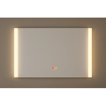 70x100 cm Dikdörtgen Kumlama Ledli Buğu Önleyicili Çift Dokunmatik Tuşlu Banyo Aynası