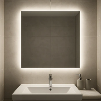 70x100 cm Dikdörtgen Ledli Banyo Aynası