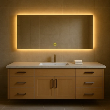 70x120 cm Dikdörtgen Ledli Dokunmatik Tuşlu Banyo Aynası