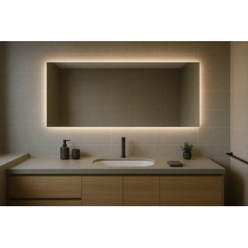 70x90 cm Dikdörtgen Ledli Banyo Aynası