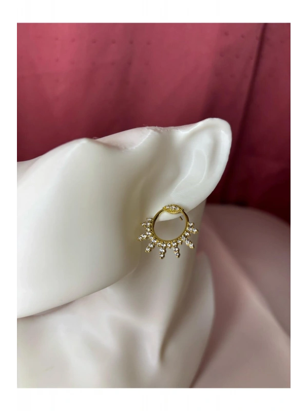 Gold Zirkon Taşli VIP Küpe