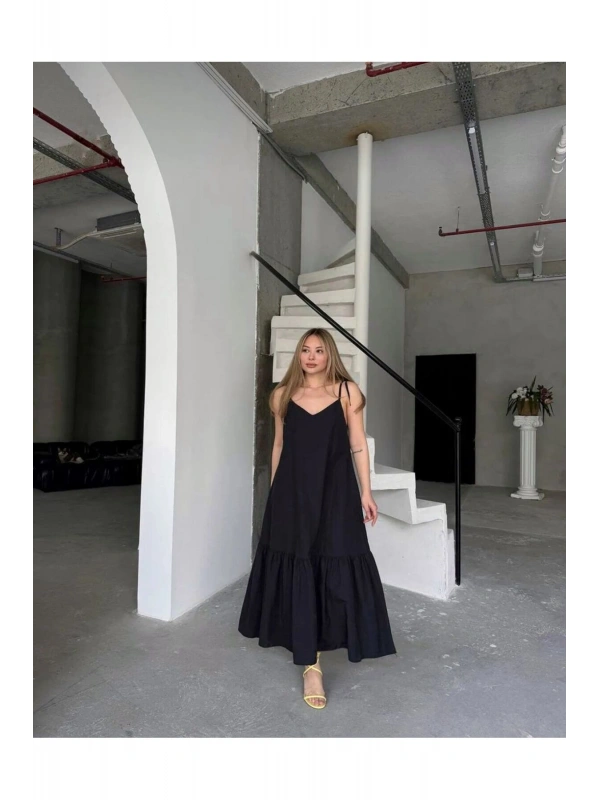 Poplin Kumaş Ayarlanabilir Askılı Elbise