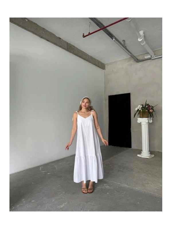 Poplin Kumaş Ayarlanabilir Askılı Elbise