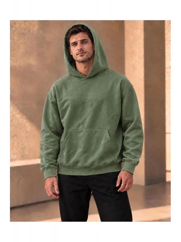 Unisex Oversize Kapüşonlu Kanguru Cepli 3 İplik Şardonlu Sweatshirt