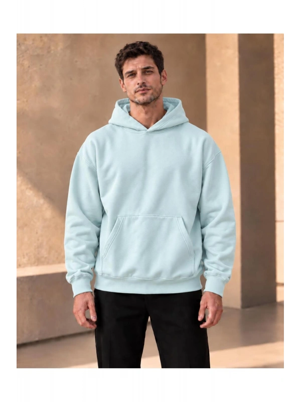 Unisex Oversize Kapüşonlu Kanguru Cepli 3 İplik Şardonlu Sweatshirt