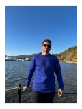 Bisiklet Yaka Düz Lacivert Sweatshirt