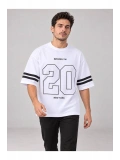 Erkek Bisiklet Yaka Oversize Baskılı T-shirt