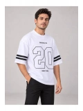 Erkek Bisiklet Yaka Oversize Baskılı T-shirt