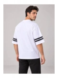 Erkek Bisiklet Yaka Oversize Baskılı T-shirt