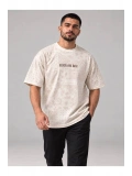 Erkek Bisiklet Yaka Oversize Baskılı T-shirt