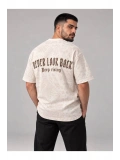 Erkek Bisiklet Yaka Oversize Baskılı T-shirt