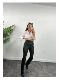 Yüksek Bel Toparlayıcı Mat Deri Tayt