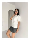 Kadın Taş Detaylı Basic Tişört — Kısa Kol Minimal Şık T-Shirt