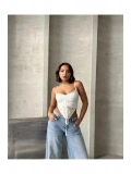 Önü Büzgülü Askılı Crop