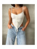 Önü Büzgülü Askılı Crop