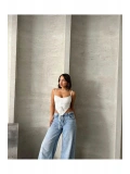 Önü Büzgülü Askılı Crop