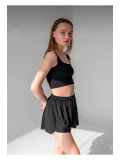 Füme Bol Kesim Taytlı Spor Şort
