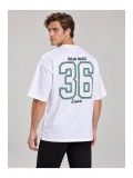 Erkek Bisiklet Yaka Oversize Baskılı T-shirt