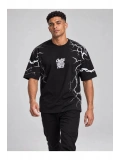 Erkek Bisiklet Yaka Oversize Baskılı T-shirt