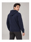 Erkek Oversize Kapüşonlu Tam Fermuarlı Kanguru Cepli Şardonlu Sweatshirt