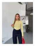 Bisiklet Yaka Basic Uzun Kollu Slim Fit Kadın Body