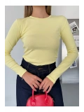 Bisiklet Yaka Basic Uzun Kollu Slim Fit Kadın Body