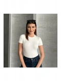 Kadın Basic Bisiklet Yaka Slim Fit Body — Kısa Kol Günlük Body