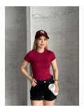 Kadın Basic Bisiklet Yaka Slim Fit Body — Kısa Kol Günlük Body
