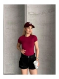 Kadın Basic Bisiklet Yaka Slim Fit Body — Kısa Kol Günlük Body