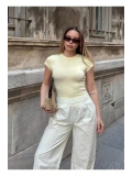 Kadın Basic Bisiklet Yaka Slim Fit Body — Kısa Kol Günlük Body