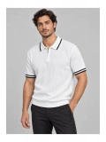 Fermuarlı Polo Yaka Kısa Kollu Triko T-shirt