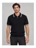 Fermuarlı Polo Yaka Kısa Kollu Triko T-shirt