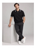 Fermuarlı Polo Yaka Kısa Kollu Triko T-shirt