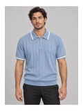 Fermuarlı Polo Yaka Kısa Kollu Triko T-shirt
