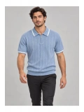Fermuarlı Polo Yaka Kısa Kollu Triko T-shirt