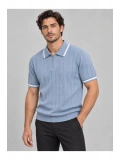Fermuarlı Polo Yaka Kısa Kollu Triko T-shirt