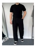 Erkek Slim Kısa Kollu Triko Tişört — Yazlık Basic
