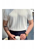 Erkek Slim Kısa Kollu Triko Tişört — Yazlık Basic