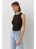 Kadın Fitilli Ribana Halter Yaka Atlet — Yazlık Şık Basic