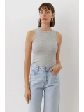 Kadın Fitilli Ribana Halter Yaka Atlet — Yazlık Şık Basic