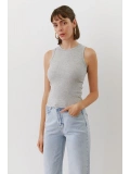 Kadın Fitilli Ribana Halter Yaka Atlet — Yazlık Şık Basic