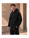 Unisex Oversize Kapüşonlu Kanguru Cepli 3 İplik Şardonlu Sweatshirt