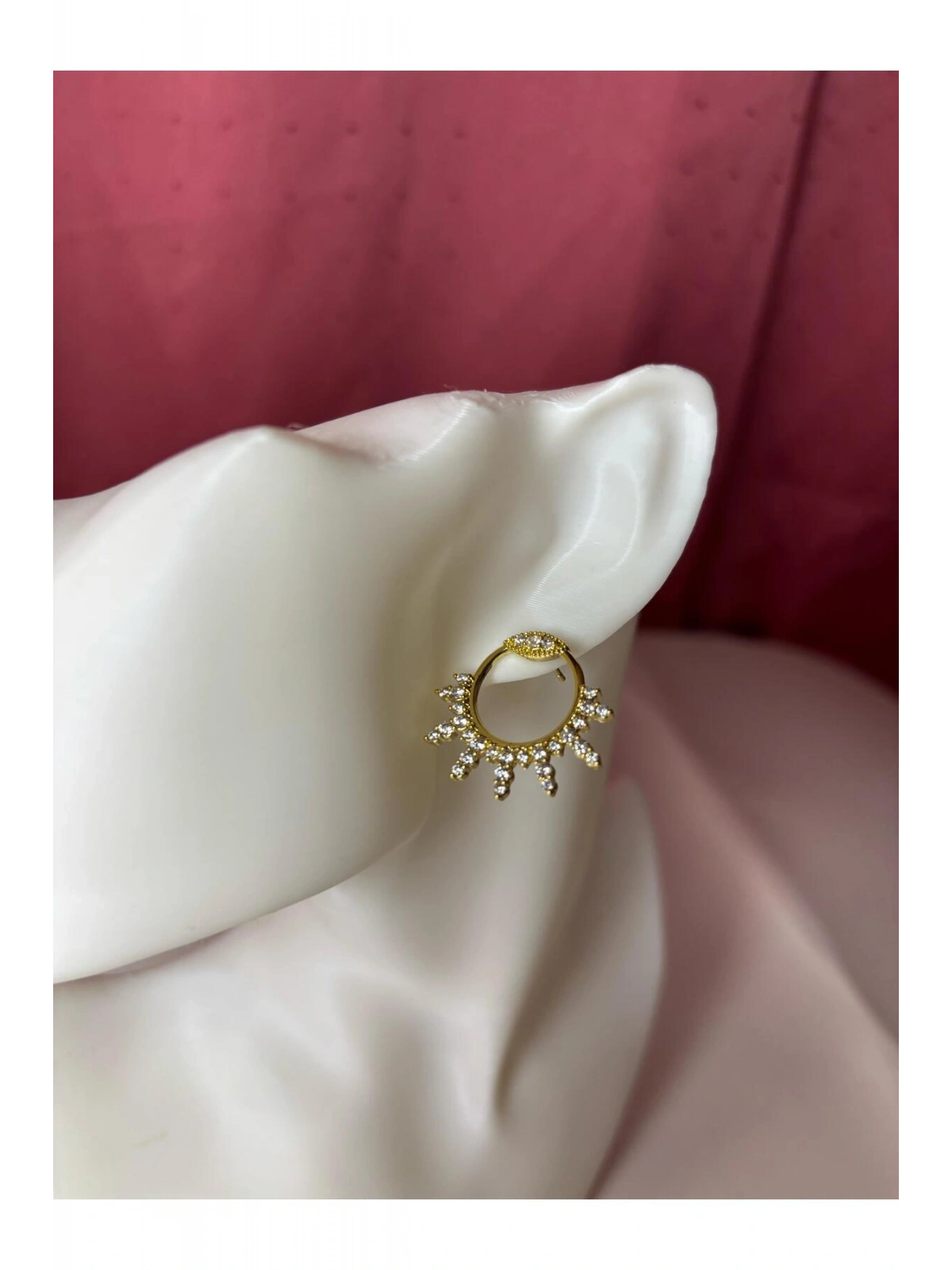 Gold Zirkon Taşli VIP Küpe
