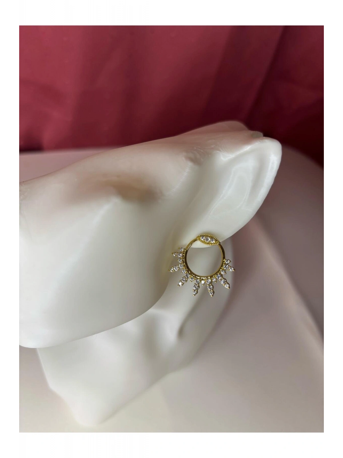 Gold Zirkon Taşli VIP Küpe