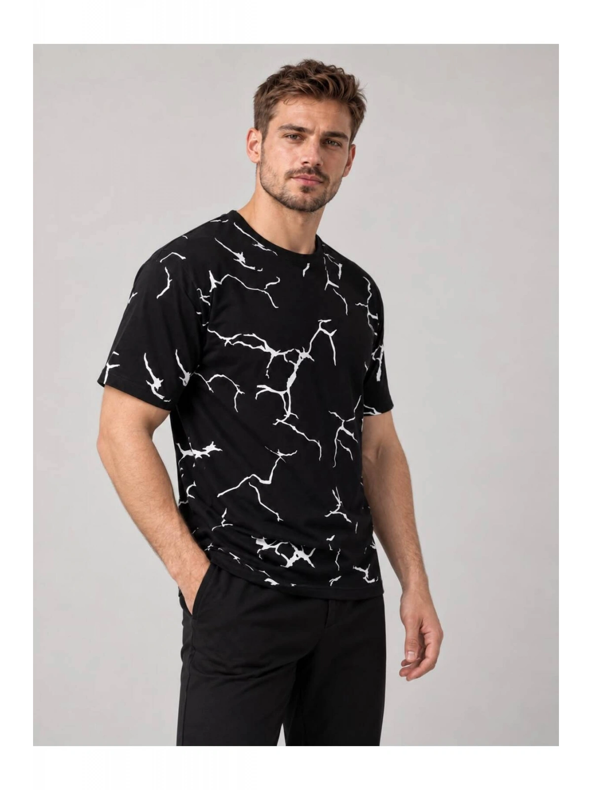 Erkek Bisiklet Yaka Oversize T-shirt