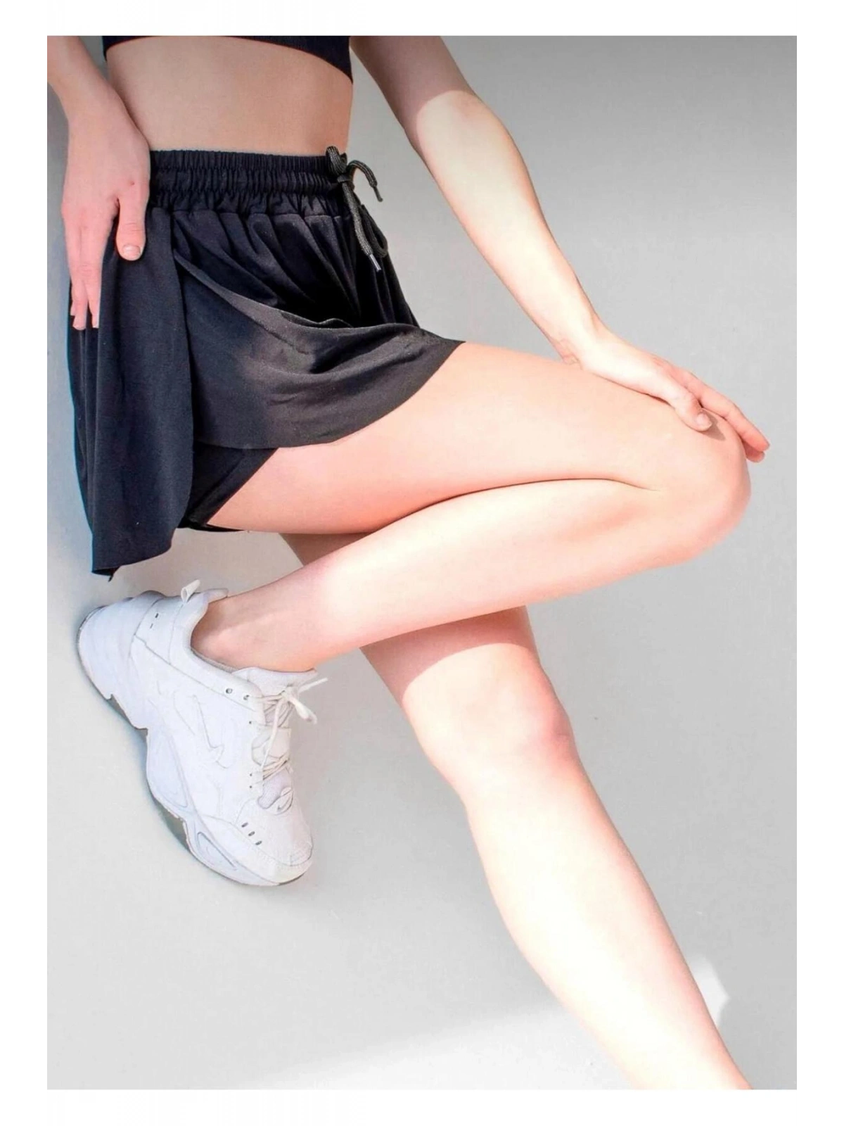 Füme Bol Kesim Taytlı Spor Şort