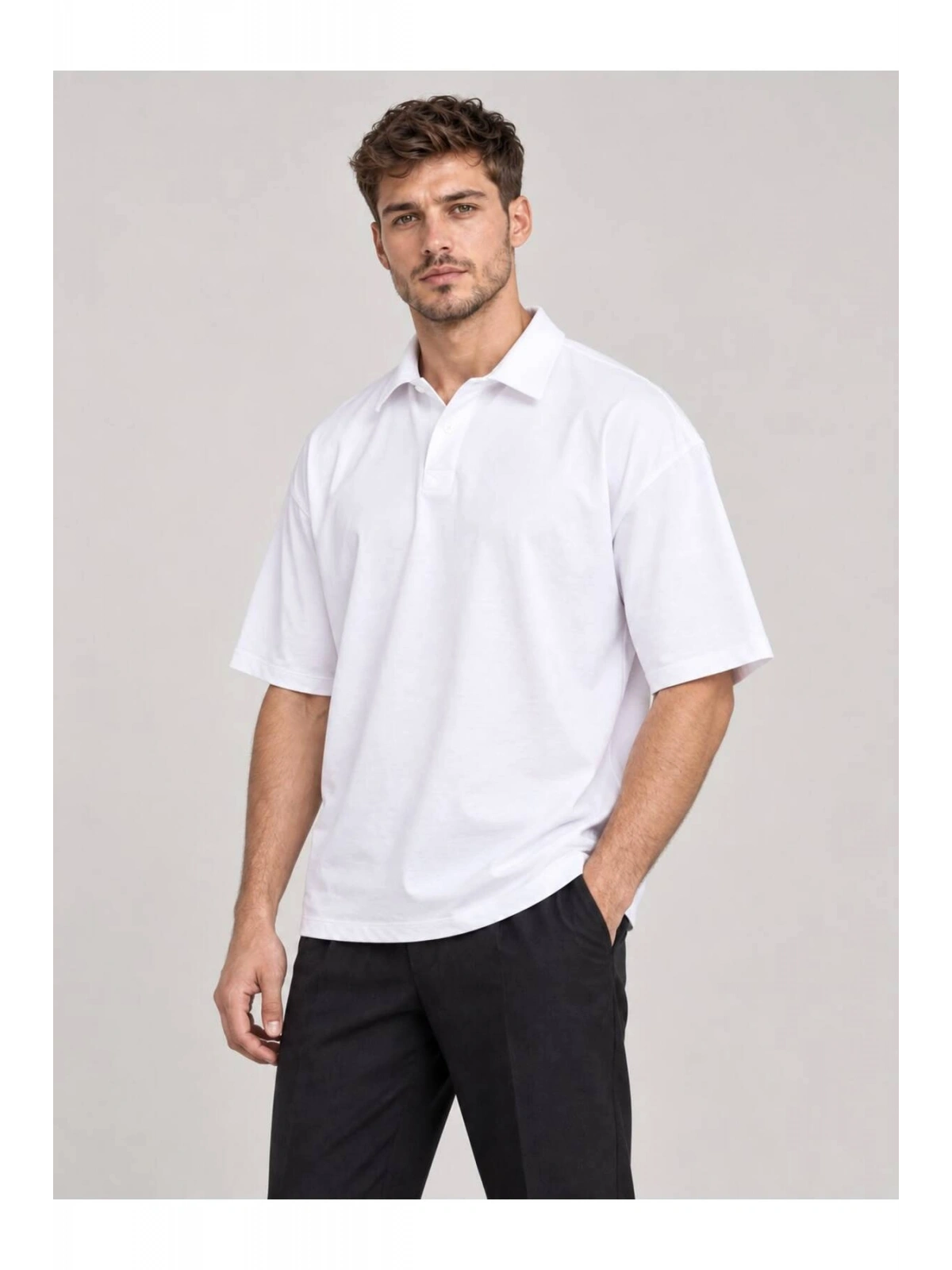 Erkek Polo Yaka Oversize T-shirt