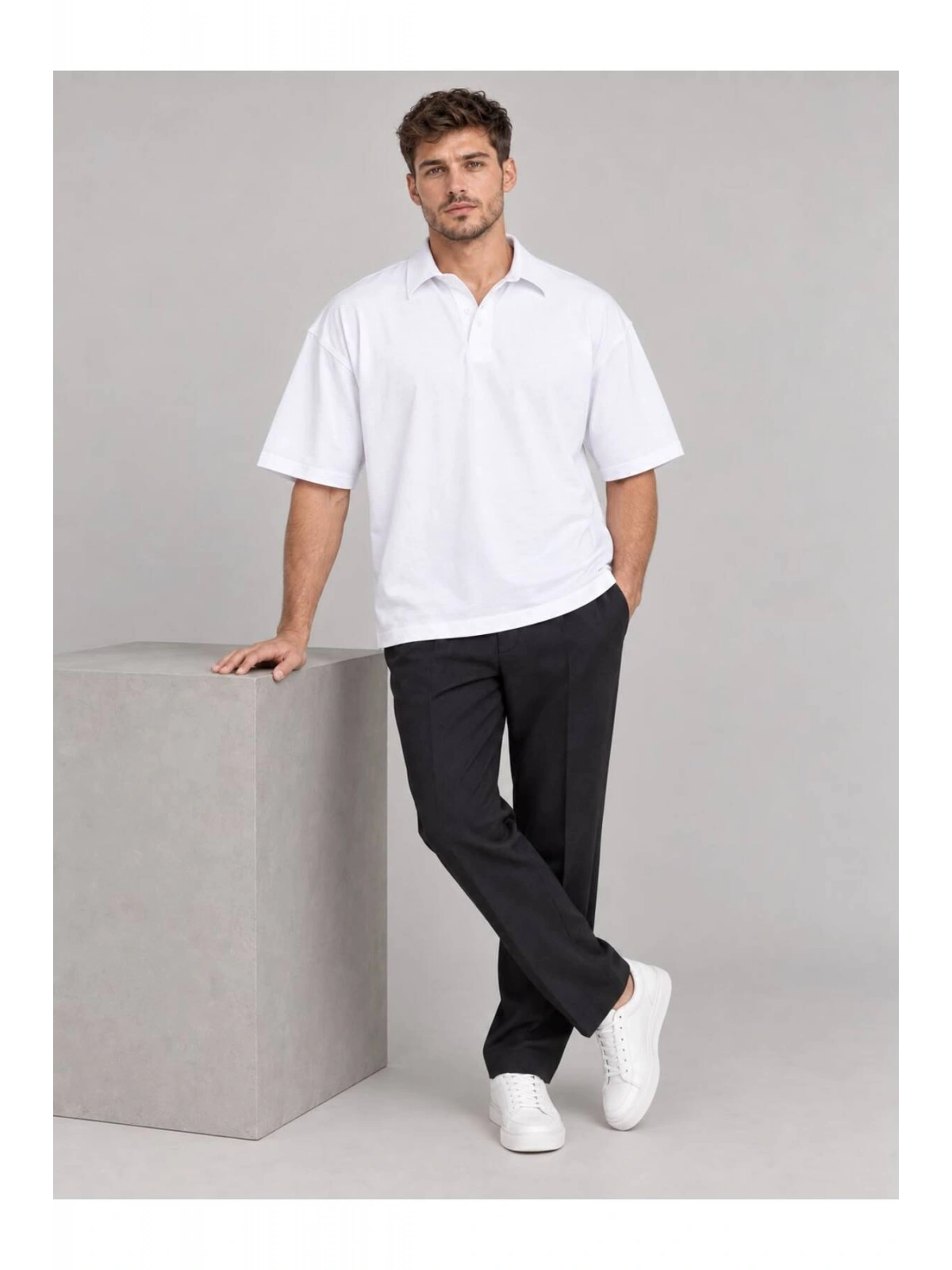 Erkek Polo Yaka Oversize T-shirt