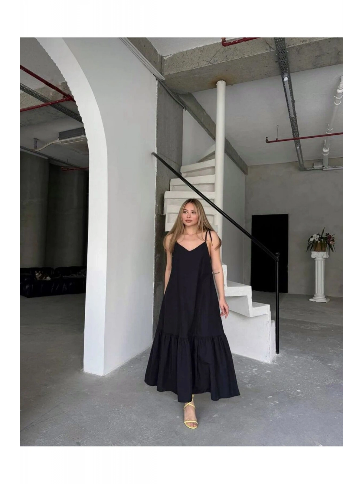 Poplin Kumaş Ayarlanabilir Askılı Elbise